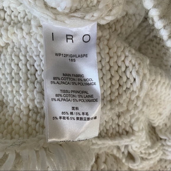 IRO Fighla Distressed Sweater White Alpaca, Wool Blend L - Picture 14 of 14